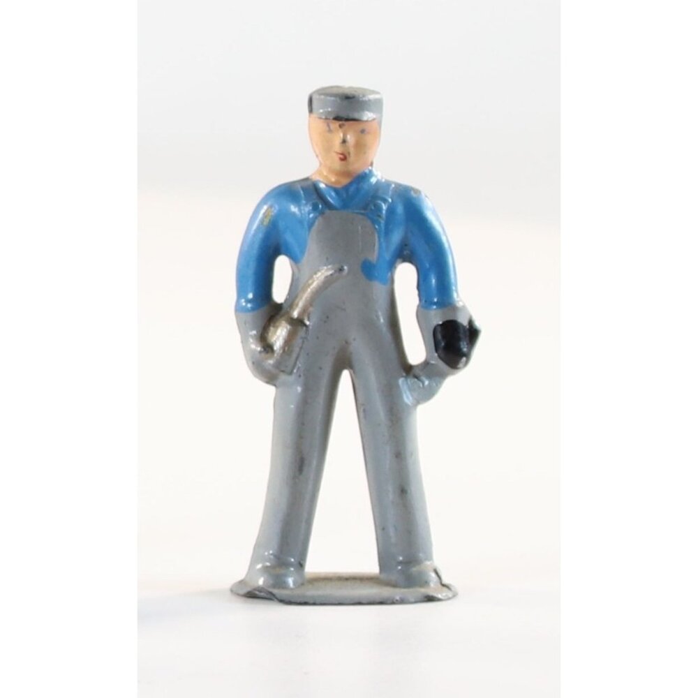 Barclay Manoil Train Conductor Carrying Tools Lead Figure 1950s Vintage Lead Toy